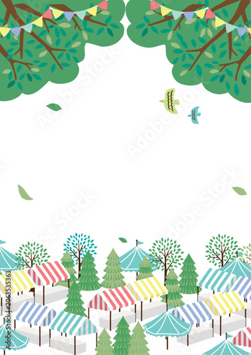 Bild auf Leinwand マルシェ　背景イラスト