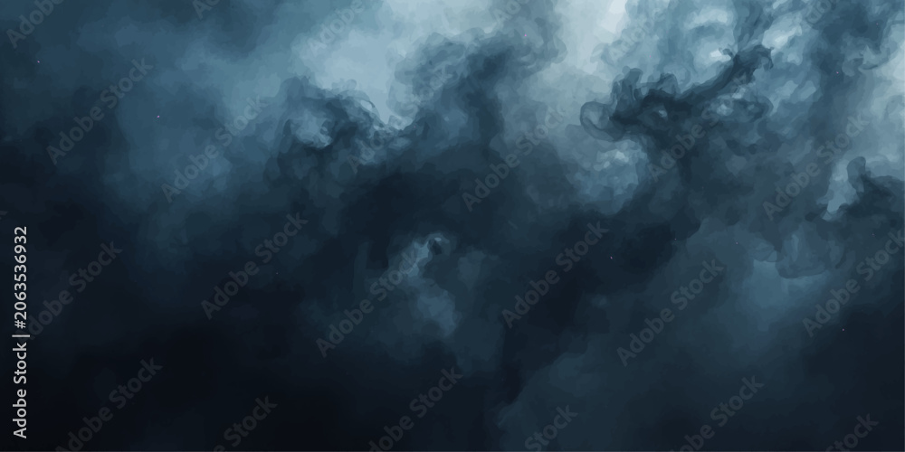Naklejka premium Dramatic Dark Storm Clouds in the Night Sky with Atmospheric Fog and Moody Cloudscape Weather Background Texture