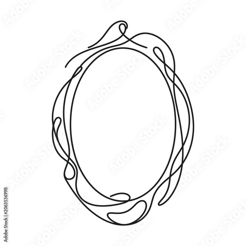 Elegant hand drawn oval border with minimalist style