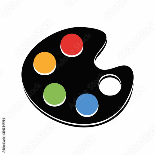 Artist's Paint Palette with Colorful Dots