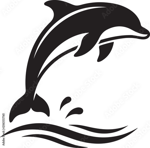 Dolphin Ocean Animal Silhouette Design