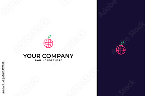 Minimalist Global Fruit Logo Design - Eco-Friendly Tech and Organic Agriculture Vector Icon
