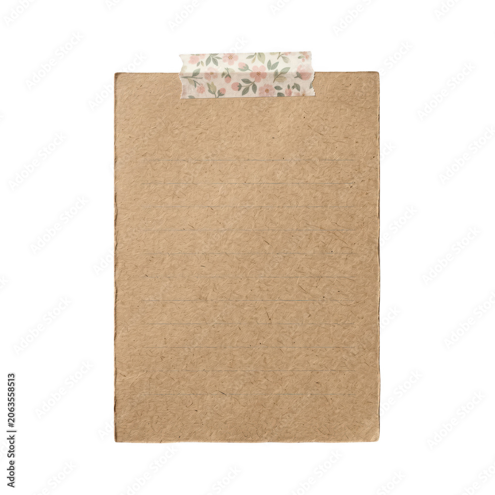 Fototapeta premium Clean blank natural kraft brown paper card isolated on transparent background