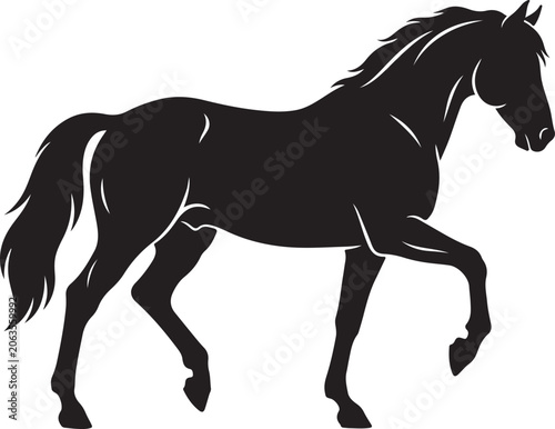 Galloping Horse Black Silhouette Vector