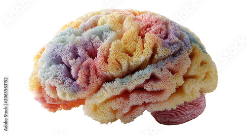 Conceptual image of a large stone in the shape of the human brain