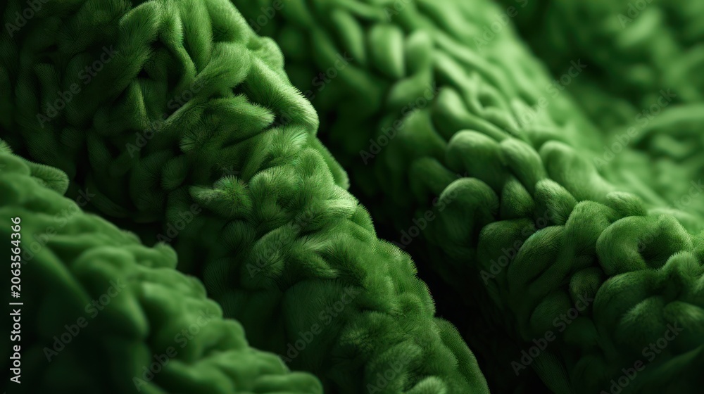 Fototapeta premium Abstract Green Fuzzy Fibrous Texture Macro