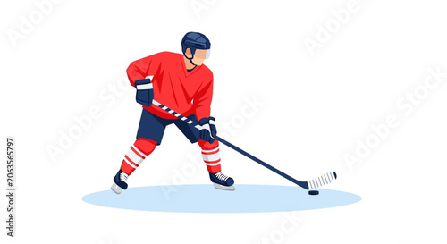 Photography Ice Hockey Player in Action - Red Jersey