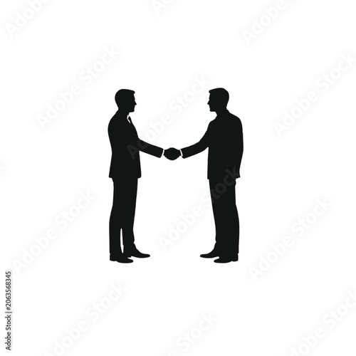 Professional business handshake agreement silhouette.
