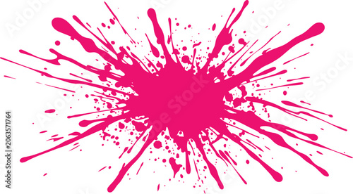 Canvastavla Vibrant pink paint splat vector, dynamic fuchsia ink splash, abstract artistic g