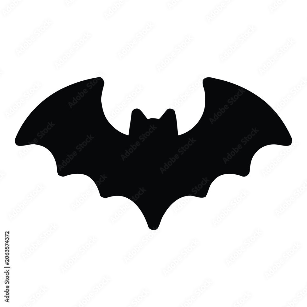 Fototapeta premium Bat Silhouette Halloween Icon Vector Illustration