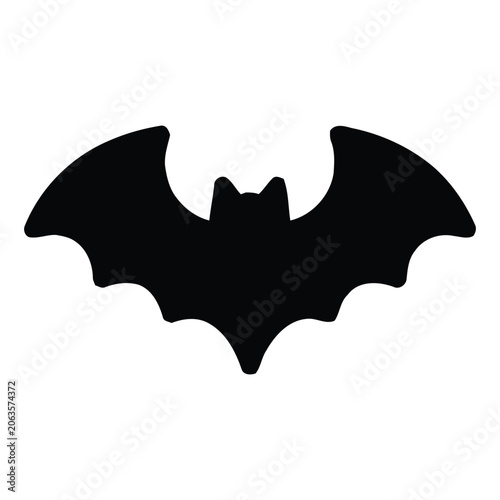 Bat Silhouette Halloween Icon Vector Illustration