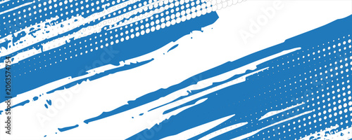Blue halftone dot pattern grunge texture background. Pop art, comic, and sports style vector illustration. Grunge dots vector