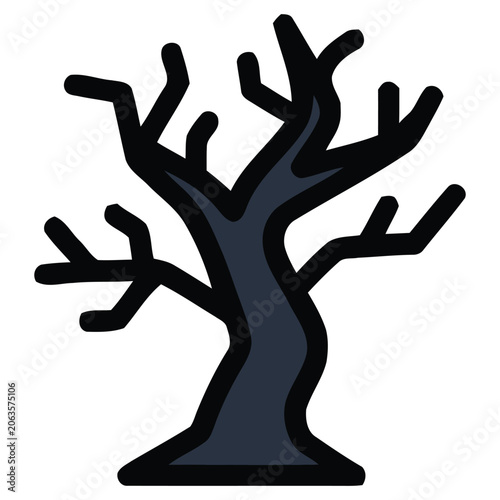 Dead Tree Halloween Icon Vector Illustration