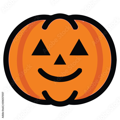 Jack O Lantern Pumpkin Halloween Icon Vector Illustration