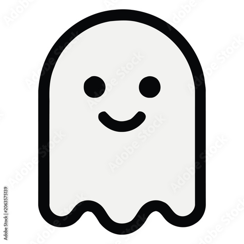 Cute Ghost Halloween Character Icon Vector Illustration