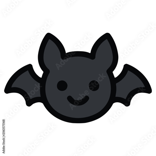 Cute Bat Halloween Character Icon Vector Illustration