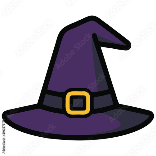 Witch Hat Halloween Icon Vector Illustration