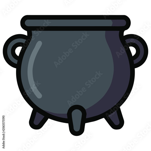 Witch Cauldron Halloween Icon Vector Illustration