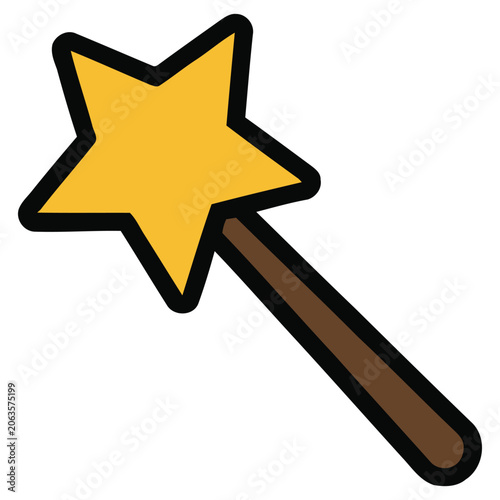 Magic Wand Halloween Icon Vector Illustration