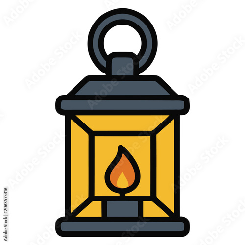 Halloween Lantern Icon Vector Illustration