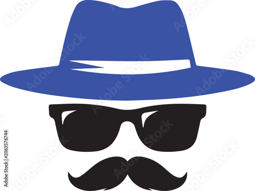 Foto Mysterious detective with fedora hat and sunglasses Vector