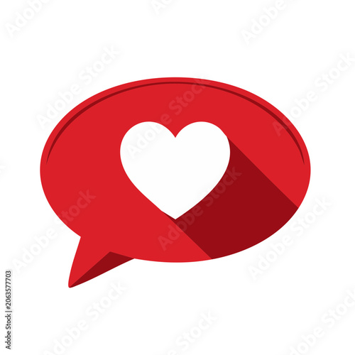 Red heart symbol flat design