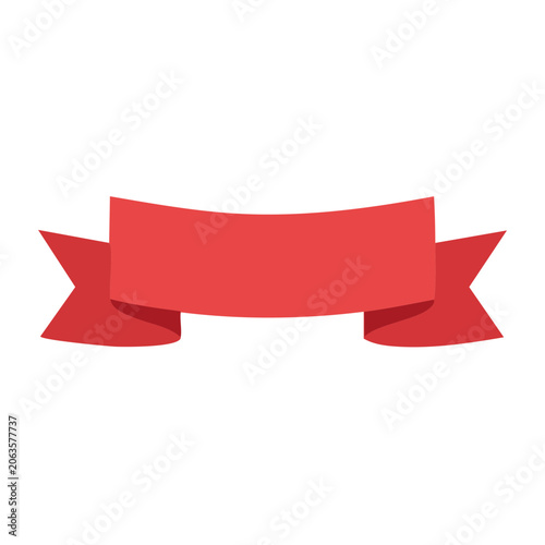 Red ribbon banner vector