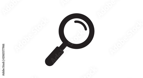 Magnifying Glass Search Icon Black Solid Glyph Flat Vector Design Symbol