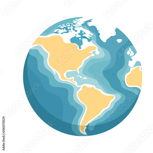 Flat design world map vector illustration