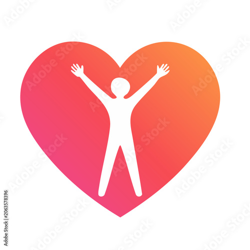 Red and orange heart shape vector