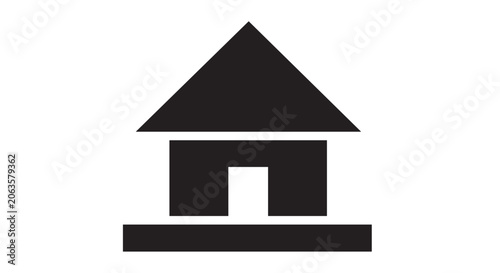 House Home Icon Black Solid Glyph Flat Vector Design Symbol