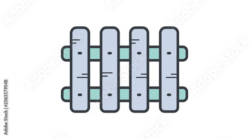 Cartoon fence illustration isolated vector design for various applications