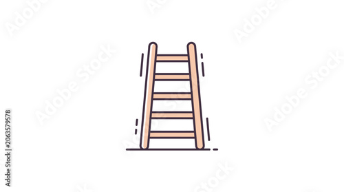 Wooden ladder illustration on a white background for various applications