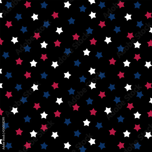 4th of July Patriotic Stars Seamless Pattern Background
