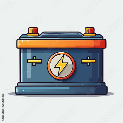 Car Battery Icon with Lightning Bolt Symbol