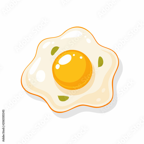 Cartoon Fried Egg Illustration