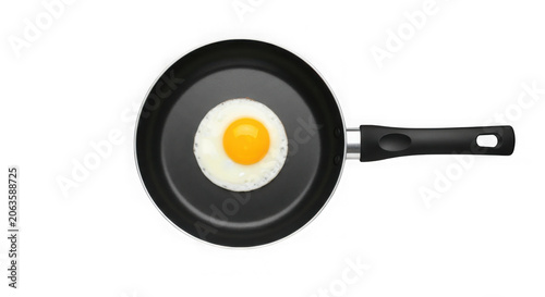 Fried Egg in Frying Pan, Cooking Breakfast