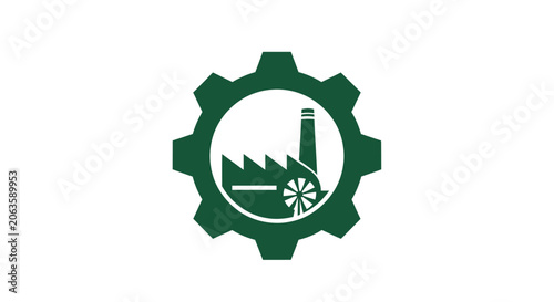 Industrial factory gear icon symbol.