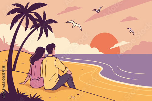 romantic couple on the beach