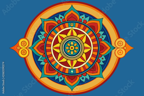 mandala motif on white background