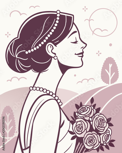 girl with flowers