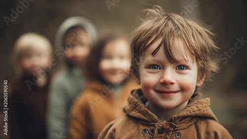 Smiling child portrait with a cheerful expression