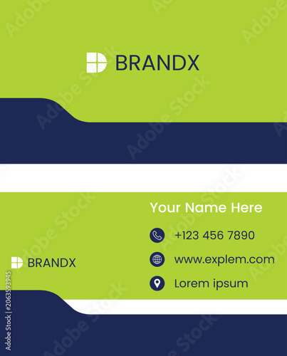 Abstract Business Card Template Design with Modern Banking and Finance Elements