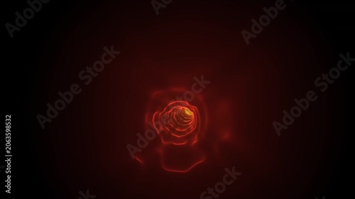 Glowing Color-Changing Cosmic Wormhole Loop - Infinite Light Energy Tunnel, Dynamic abstract tunnel of glowing circles vortex for futuristic presentations or digital art backgrounds. 
