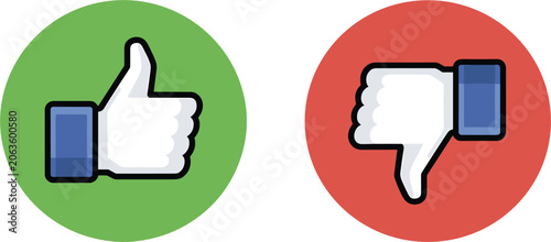 Tableau sur toile Thumbs Up and Thumbs Down Icons for User Feedback