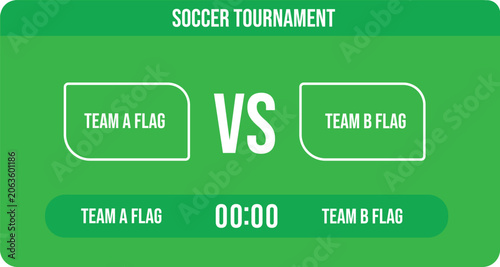 Foto Soccer Tournament Scoreboard Match Schedule Template Football Competition Vector