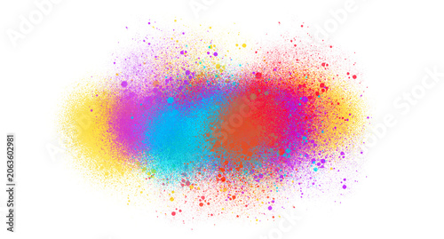 Rainbow Color Splash Burst Isolated Isolated on transparent background
