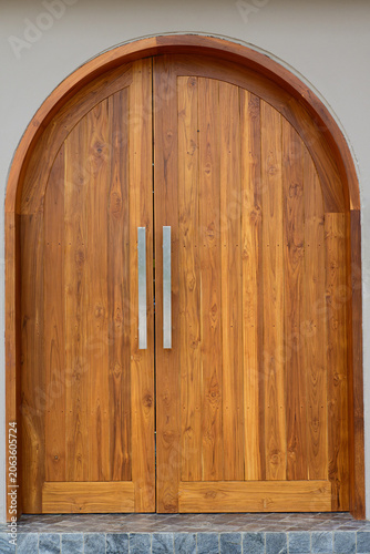 old wood door in the coffee shop