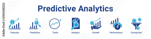 Predictive Analytics Web Icon Banner and Collection