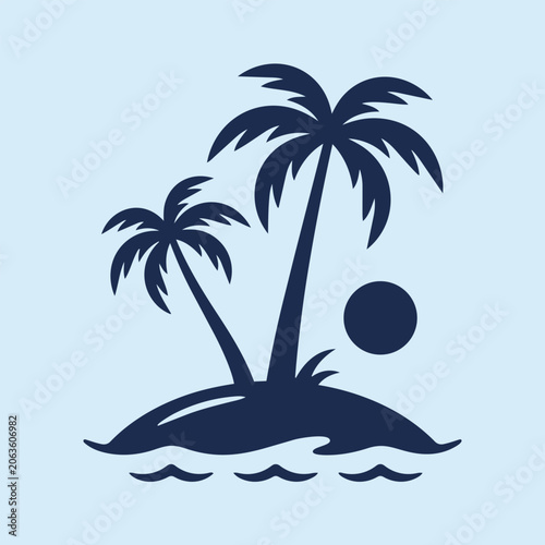 Tropical-Island-With-Palm-Trees